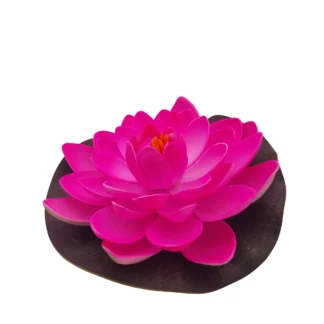 Realistic Pink Artificial Floating Lotus Flower with Lily Pad for Ponds & Pools