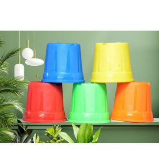 5 Multi-Color Plastic Plant Pots