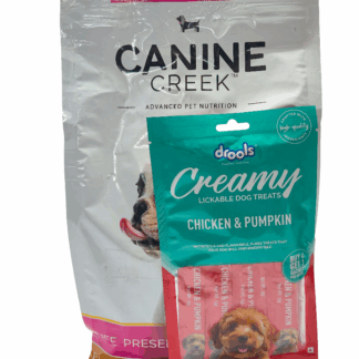 Canine Creek Puppy Dog Food – Life Preservation Dry Puppy Food with FREE Drools Creamy Dog Treats (Chicken & Pumpkin), 1.2kg