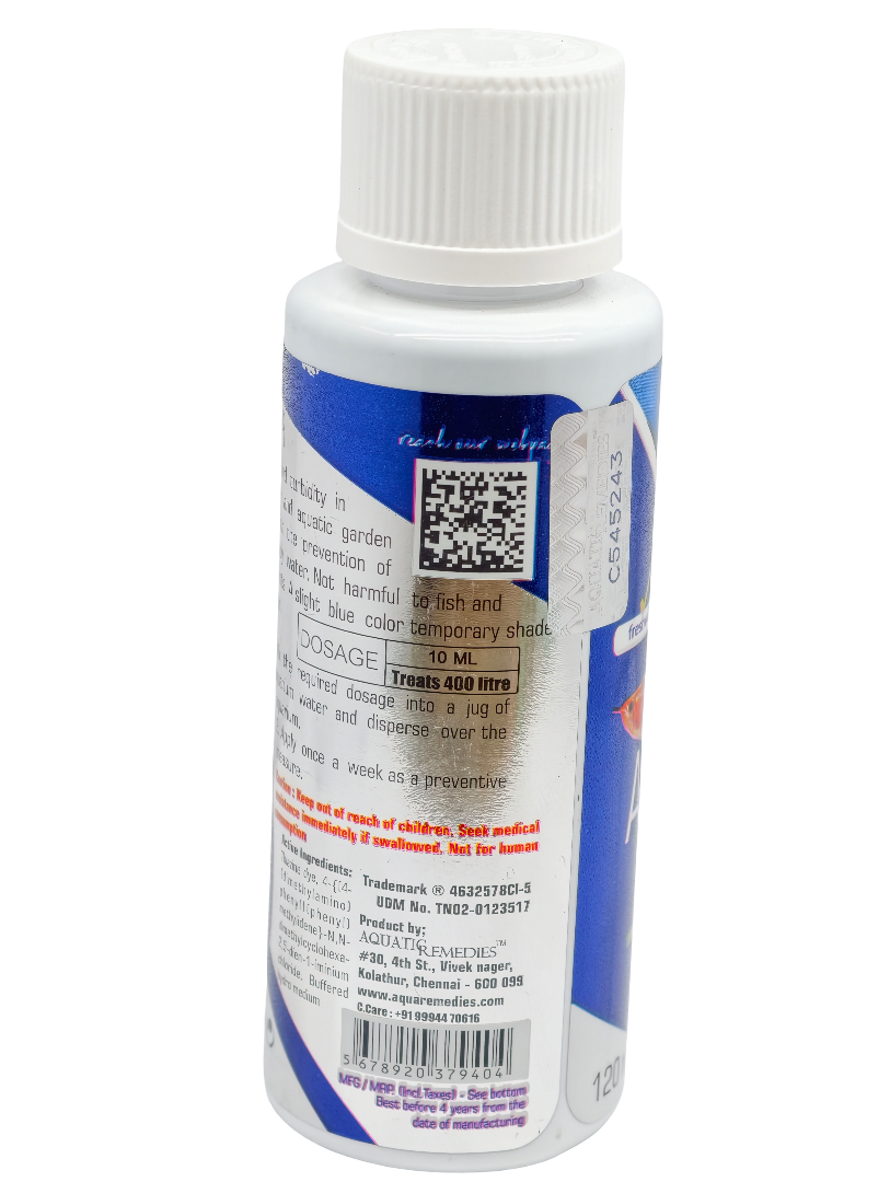 Aquaria Clear Aquarium Water Clarifier – Fast Acting Blue Green Liquid for Crystal Clear Freshwater Tanks (120ml) - Image 3