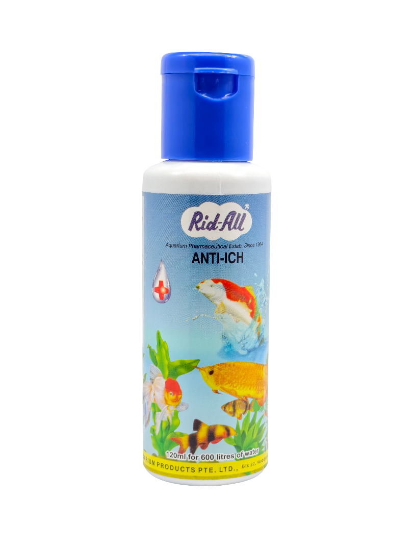 Rid-All Anti-Ich Aquarium Fish Medicine – White Spot (Ich) Disease Treatment for Freshwater Fish, Fast Acting Formula (120ml)
