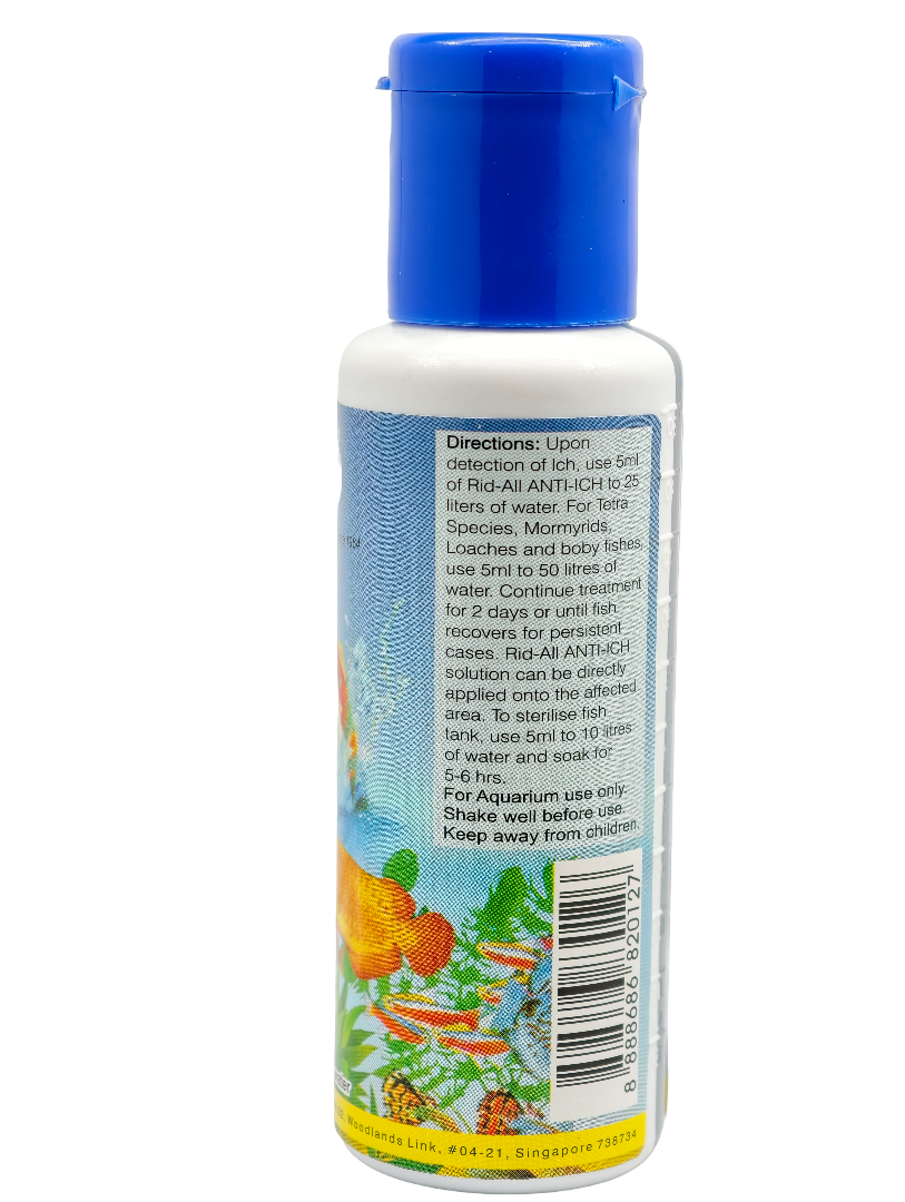 Rid-All Anti-Ich Aquarium Fish Medicine – White Spot (Ich) Disease Treatment for Freshwater Fish, Fast Acting Formula (120ml) - Image 3