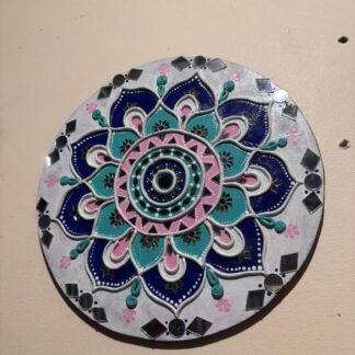 Round Floral Mandala Wall Plate (Top Center)