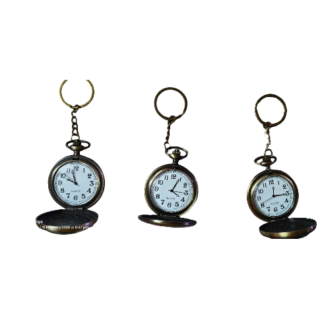 Vintage Antique Pocket Watch Keychain – Classic Quartz Pendant Watch with Chain | Retro Bronze Key Ring Watch for Men & Women | Unique Gift & Collectible Timepiece