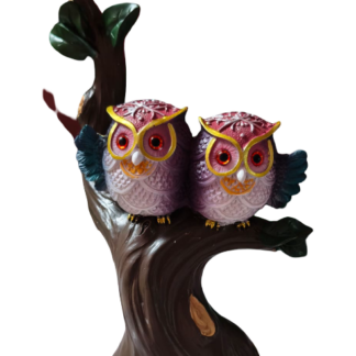 Owl Couple Decorative Showpiece on Tree – Symbol of Love, Wisdom & Togetherness | Premium Home Décor Figurine for Living Room, Office & Gifting