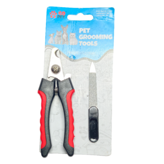 GO PET Professional Pet Nail Cutter with Nail File | Stainless Steel Dog & Cat Nail Clipper | Anti-Slip Red & Black Handle Grooming Tool for Puppies & Small Dogs - Image 2