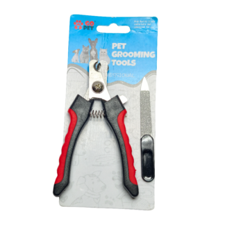 GO PET Professional Pet Nail Cutter with Nail File | Stainless Steel Dog & Cat Nail Clipper | Anti-Slip Red & Black Handle Grooming Tool for Puppies & Small Dogs - Image 3