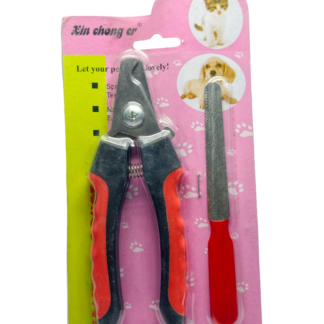 Professional Pet Nail Cutter with Metal Nail File | Stainless Steel Dog & Cat Nail Clipper | Anti-Slip Grooming Tool for Puppies & Small to Medium Pets