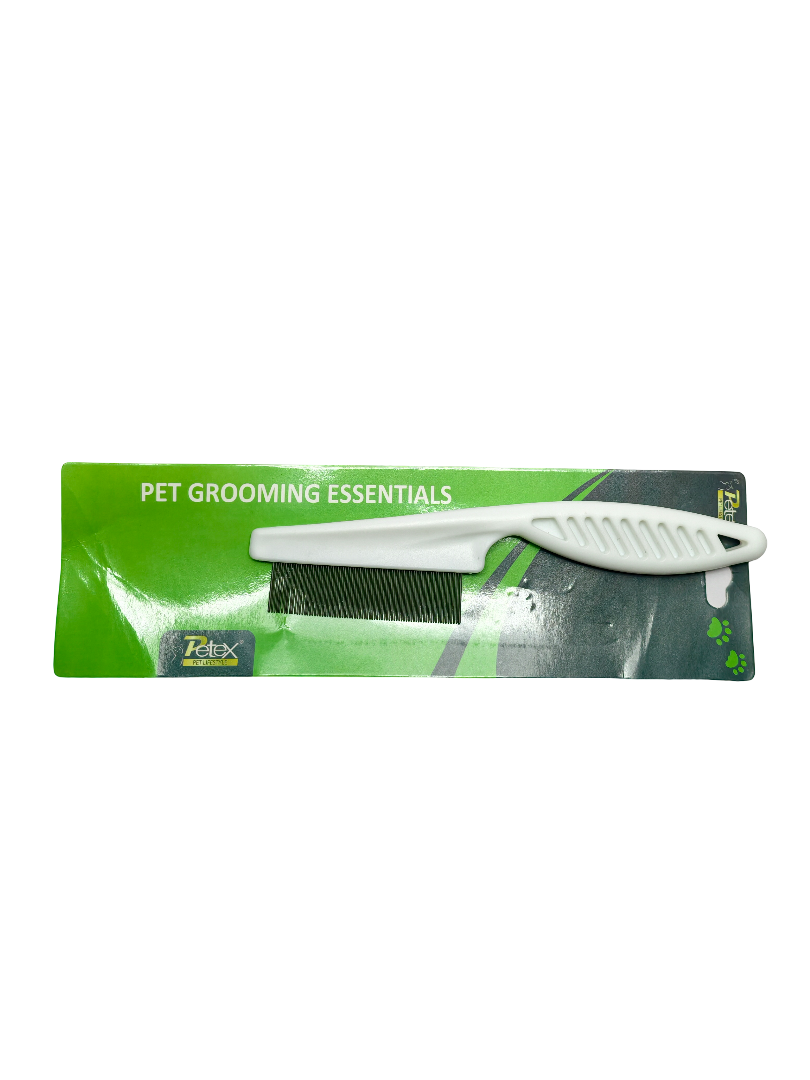 Petex Stainless Steel Flea & Lice Comb for Dogs & Cats | Fine Tooth Pet Grooming Comb | Anti-Slip Handle Tick & Flea Removal Tool - Image 2