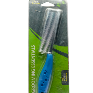 Petex Stainless Steel Flea & Lice Comb for Dogs & Cats | Fine Tooth Pet Grooming Comb | Anti-Slip Handle Tick & Flea Removal Tool