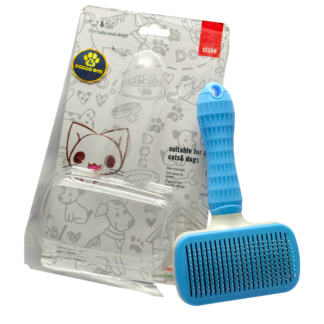 Self-Cleaning Slicker Brush for Dogs & Cats – Professional Pet Grooming Brush for Shedding & Detangling – Stainless Steel Pins with Ergonomic Non-Slip Handle – Doggo Bite