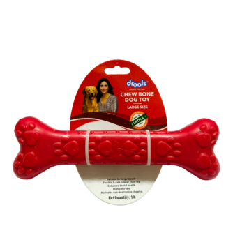Premium Rubber Chew Bone Dog Toy for Large Dogs – Heavy Duty Durable Chew Toy – Dental Cleaning, Bite Resistant, Non-Toxic Training & Teething Toy – Red Large Dog Bone Chew Toy