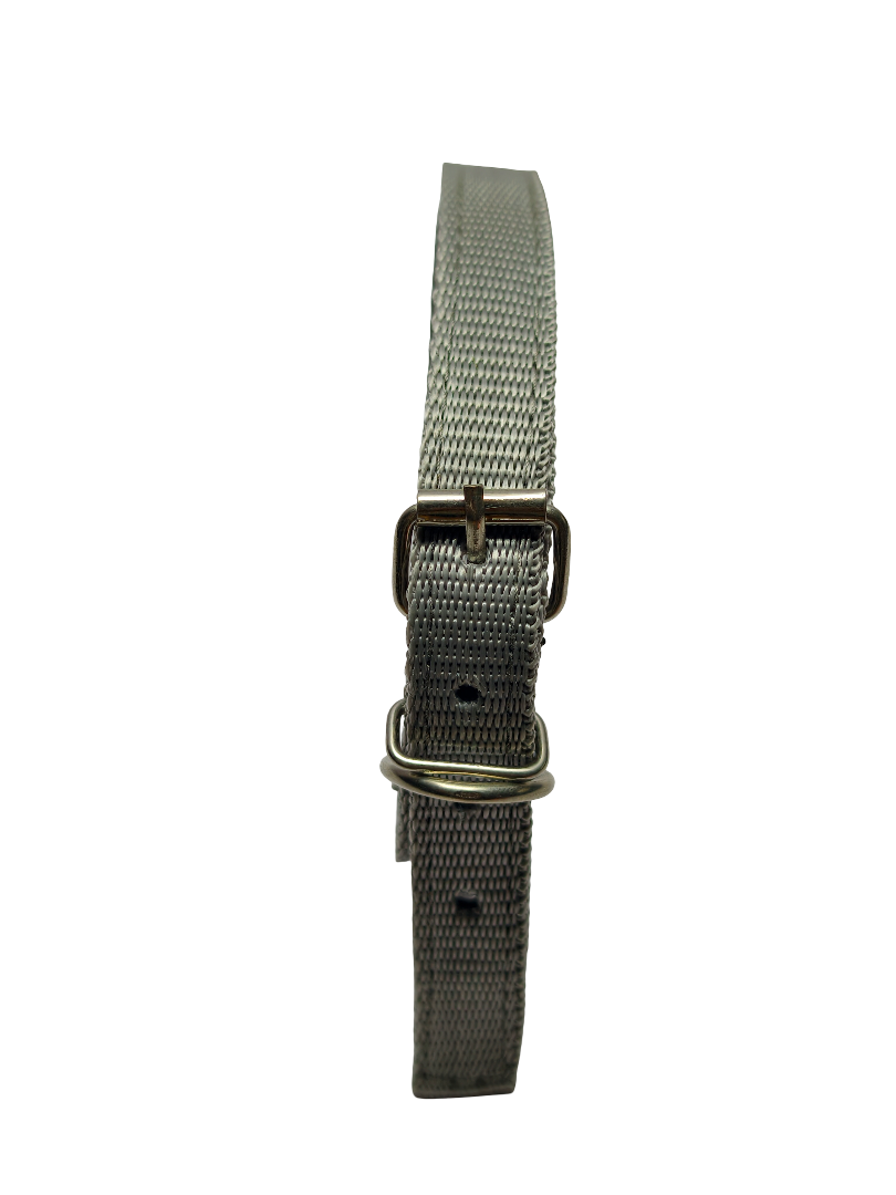 Premium Adjustable Nylon Dog Collar – Heavy Duty Soft Comfortable Pet Collar with Metal Buckle & D Ring – Durable Training Walking Dog Neck Collar – Grey Dog Collar - Image 3