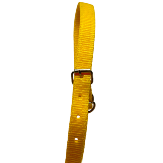 Premium Nylon Dog Collar – Adjustable Heavy Duty Pet Collar with Metal Buckle & D-Ring – Strong, Durable, Comfortable Dog Neck Belt – Yellow